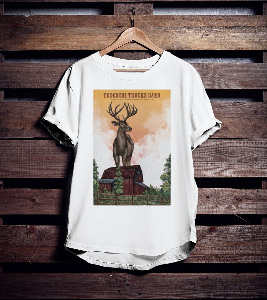 Tedeschi Trucks Band October 15 2025 FirstBank Amphitheater Franklin TN Deer On Barn T-Shirt