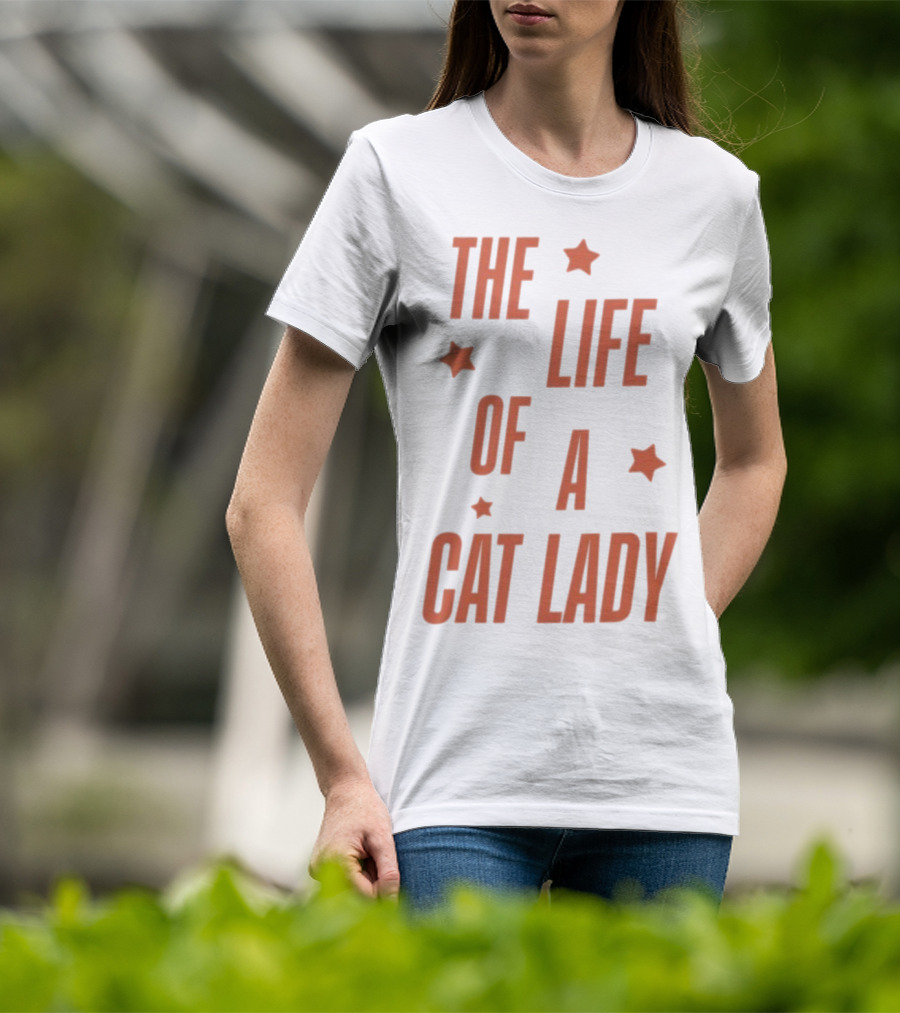 The Life Of A Cat Lady Stars T-Shirt