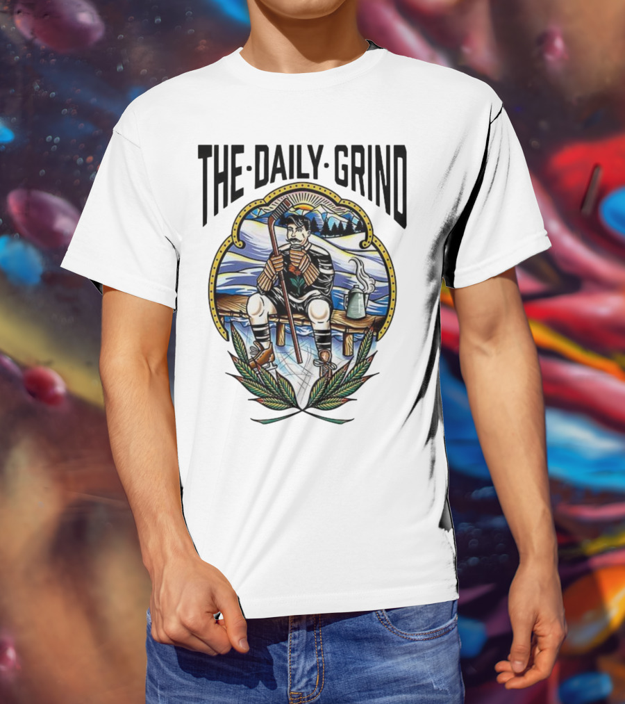 The Daily Grind Hockey Relaxation Scene NHL Inspired T-Shirt