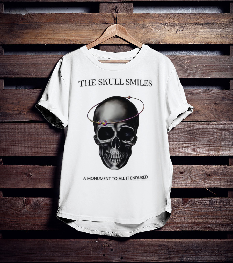 The Skull Smiles A Monument To All It Endured With Planetary Orbit Halo T-Shirt