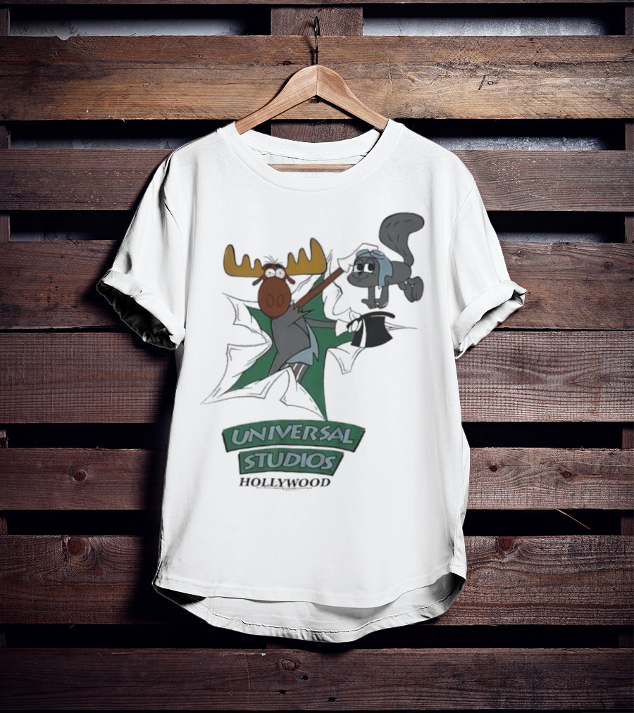 Universal Studios Hollywood Vintage 90s Moose And Squirrel Characters T-Shirt