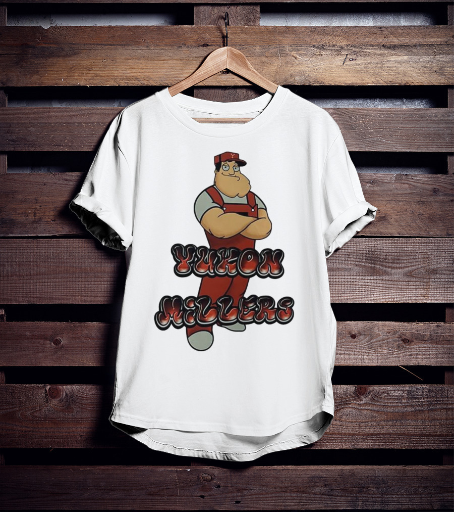 Yukon Millers Overalls Red Cartoon Character T-Shirt