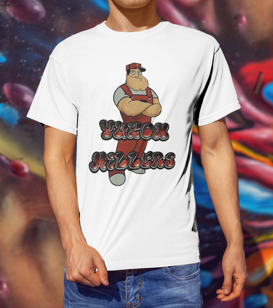 Yukon Millers Overalls Red Cartoon Character T-Shirt