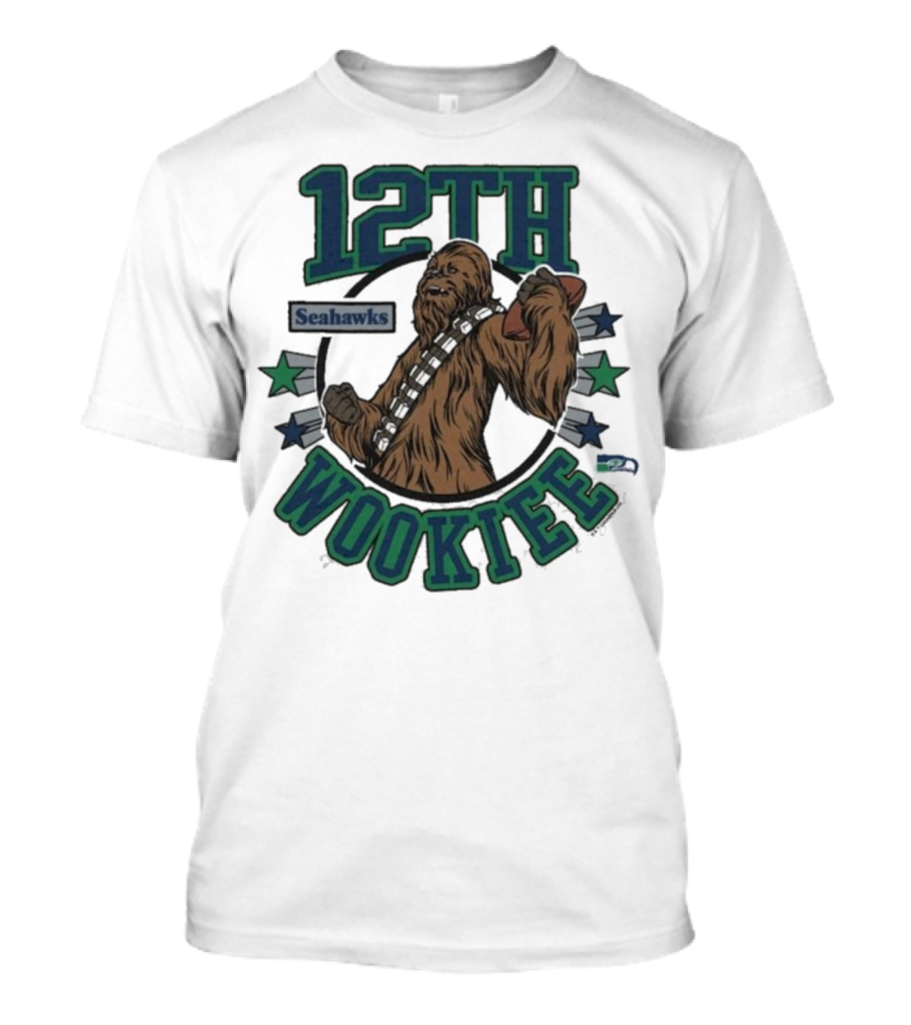 12TH Wookiee Chewbacca Seahawks Star Wars NFL Crossover T-Shirt