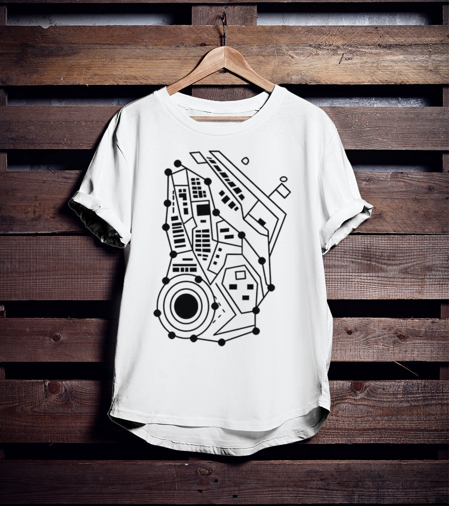Circuit Board Pattern Tech-Inspired Circuitry T-Shirt