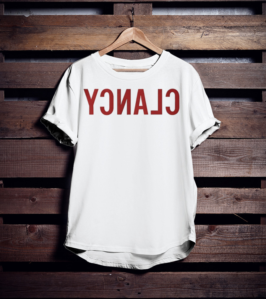 CLANCY Reverse Text Bold Red T-Shirt