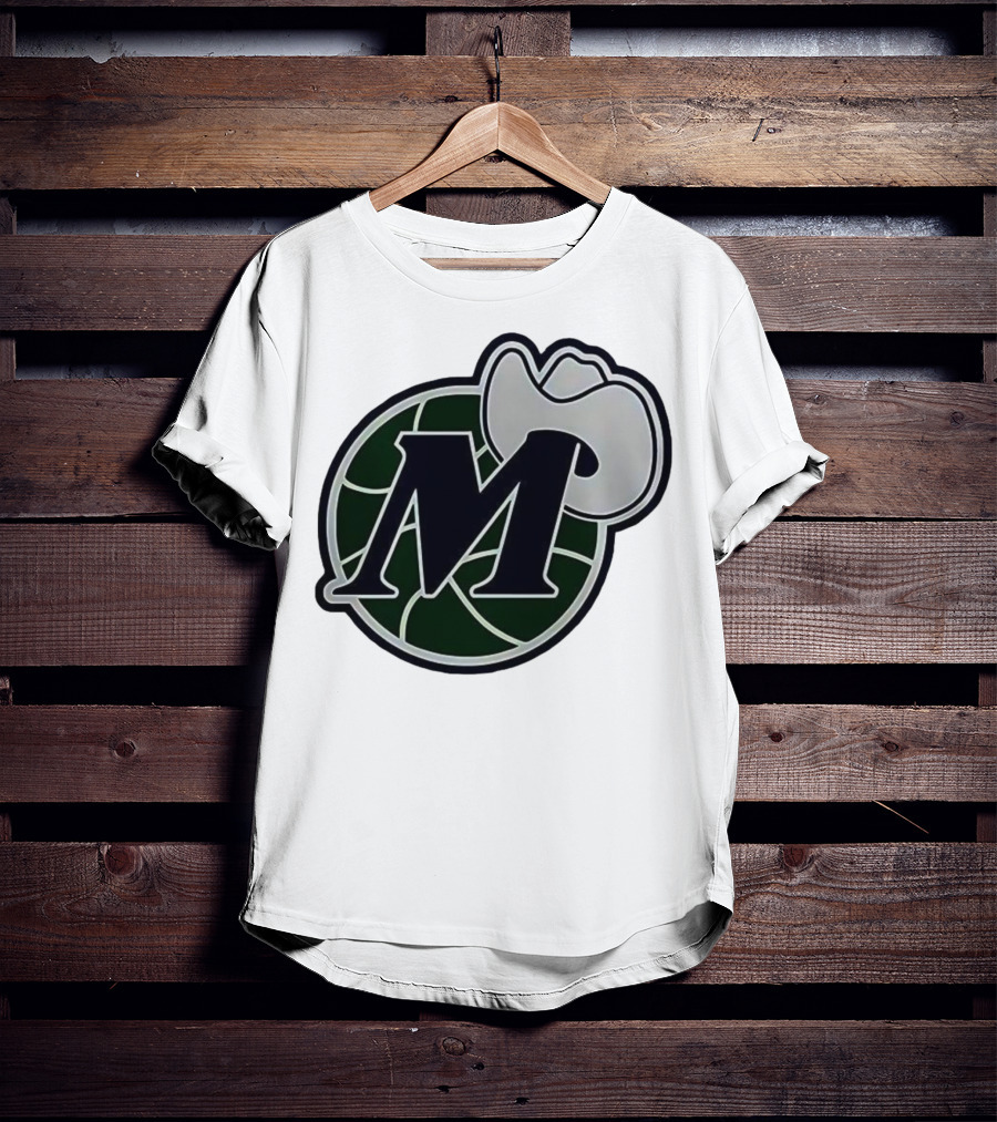 Dallas Mavericks M With Cowboy Hat And Basketball Icon T-Shirt