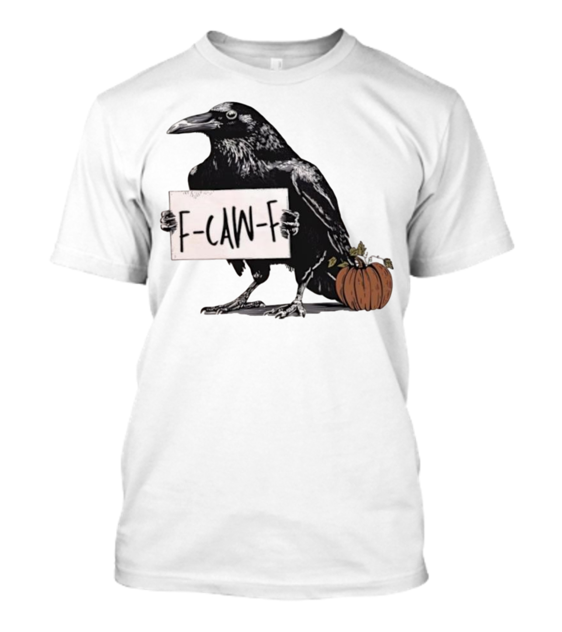 F Caw F Anti Fascism Crow Halloween Raven Pumpkin T-Shirt