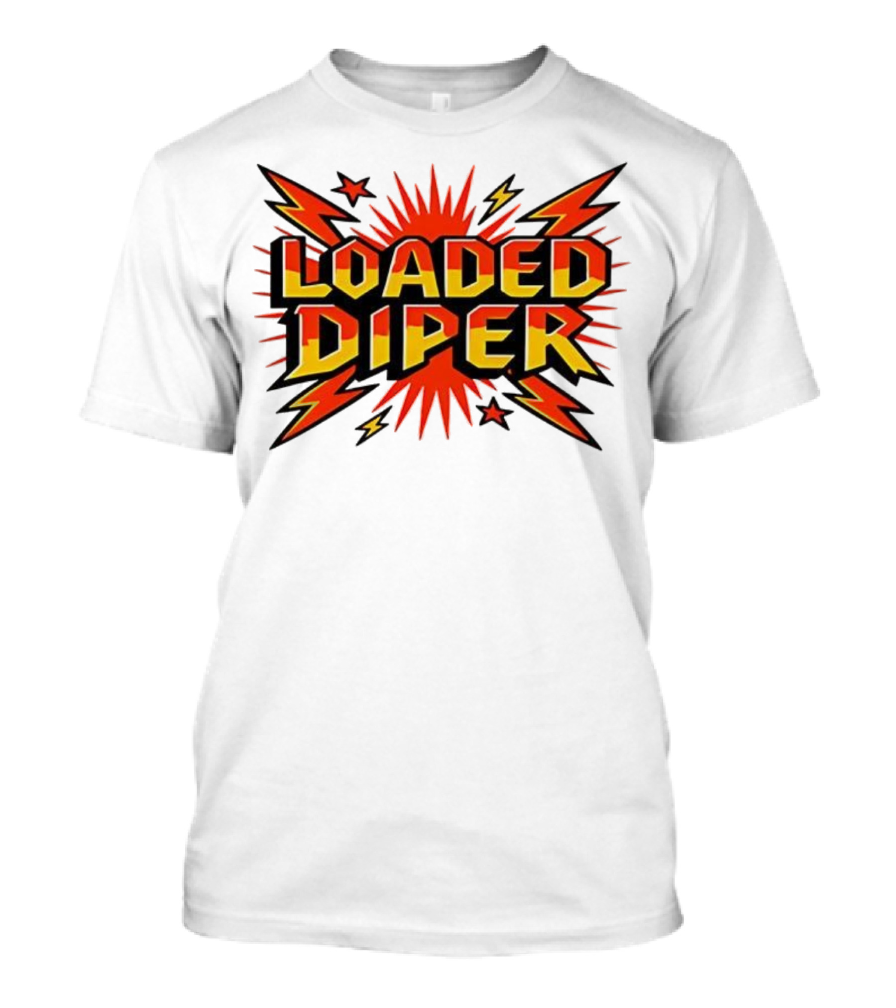 Loaded Diper Band Logo Comic Book Style Explosion Graphic T-Shirt