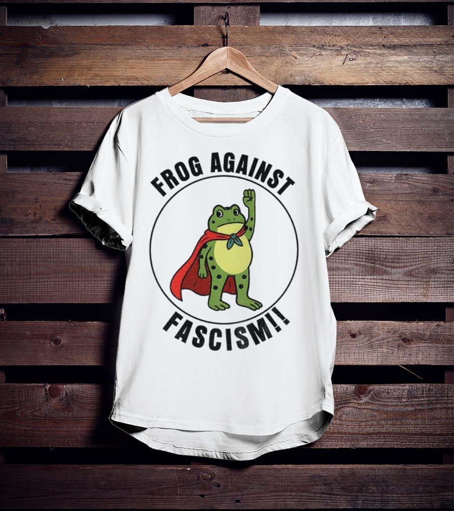 Portland Frog Hero Against Fascism Red Cape Power T-Shirt