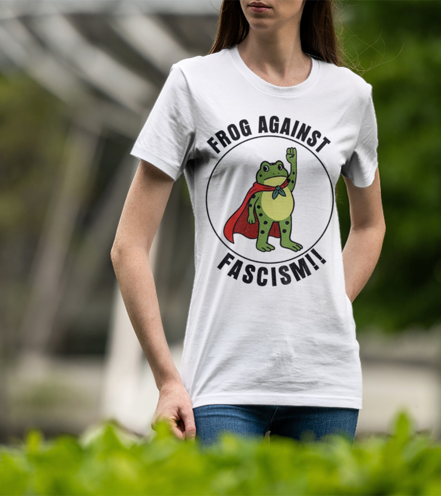 Portland Frog Hero Against Fascism Red Cape Power T-Shirt