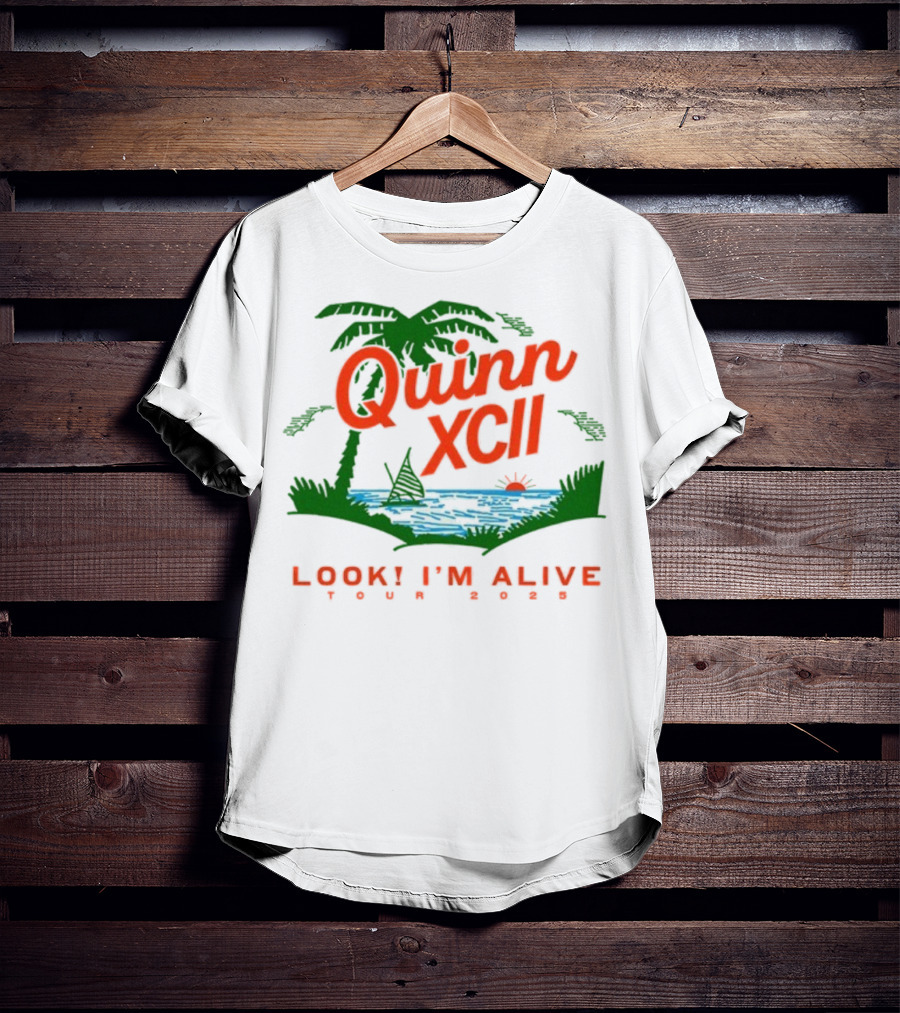 Quinn XCII Look! I’m Alive Tour 2025 Palm Trees Sunset Lake Scene T-Shirt