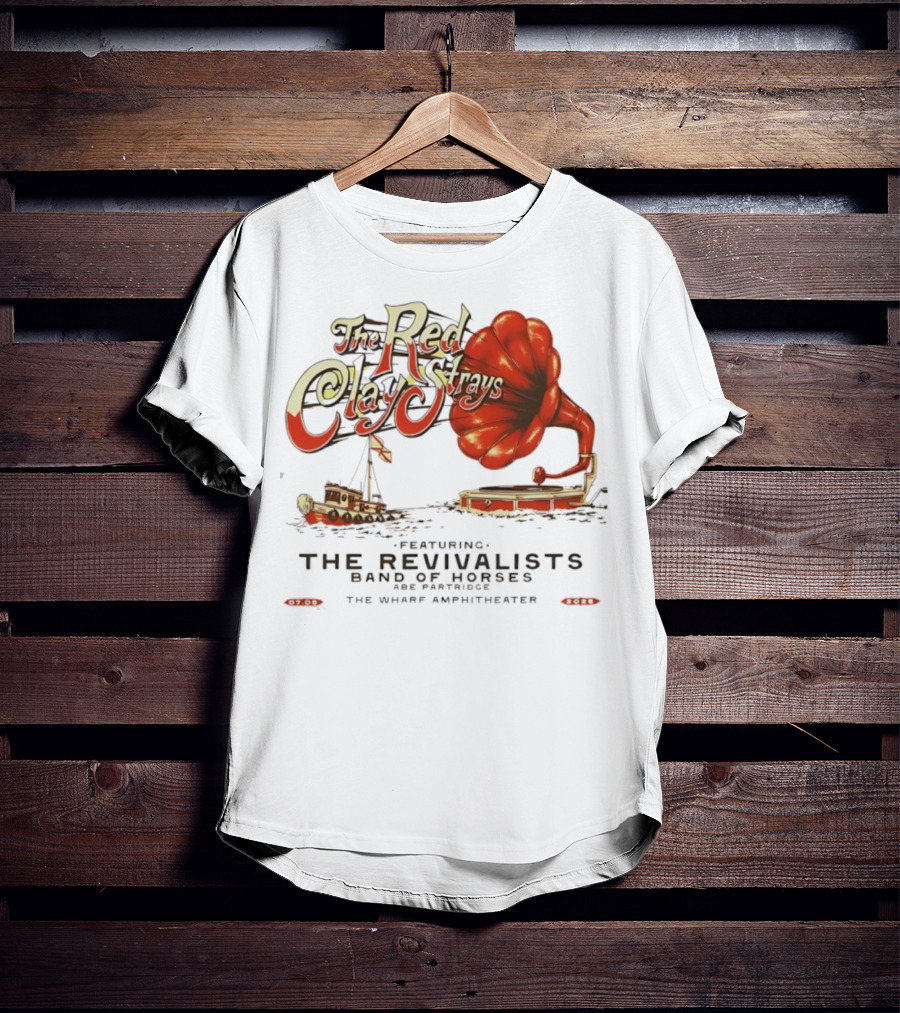 The Red Clay Strays Tour 2025 Featuring The Revivalists Band Of Horses The Wharf Amphitheater T-Shirt