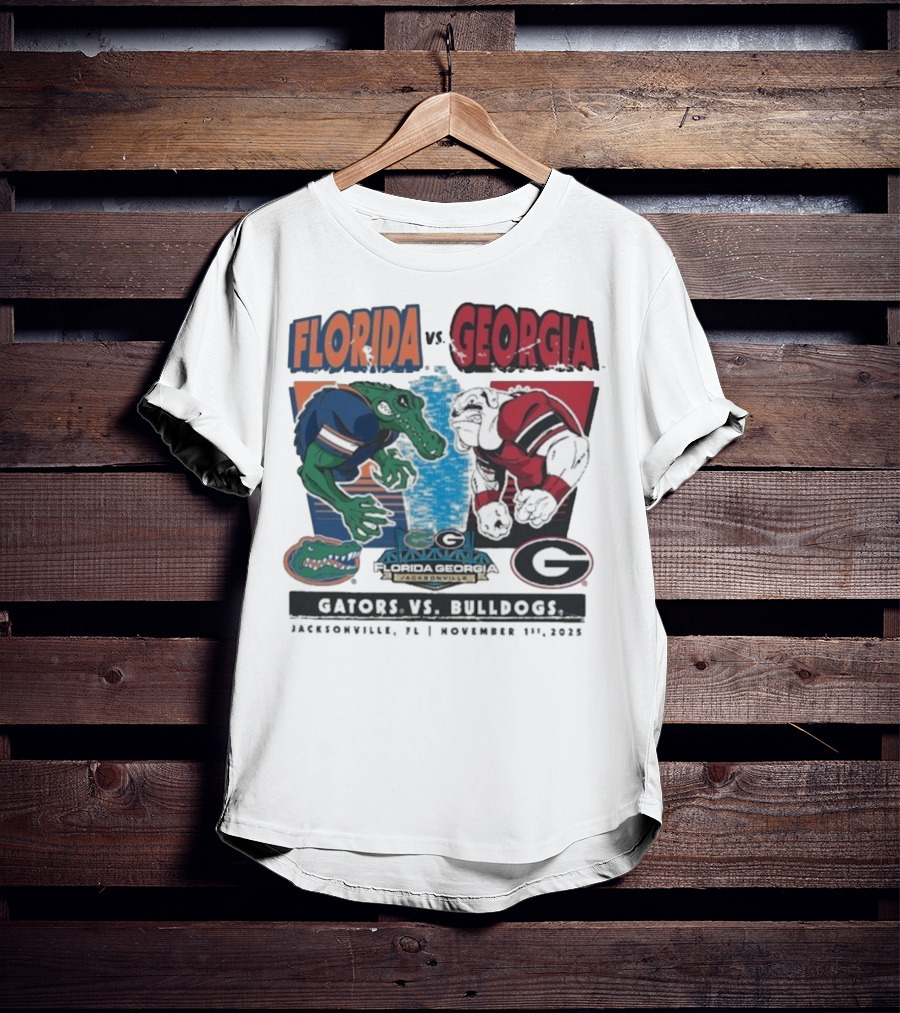 Florida Vs Georgia Gators Vs Bulldogs 2025 Jacksonville Matchup T-Shirt