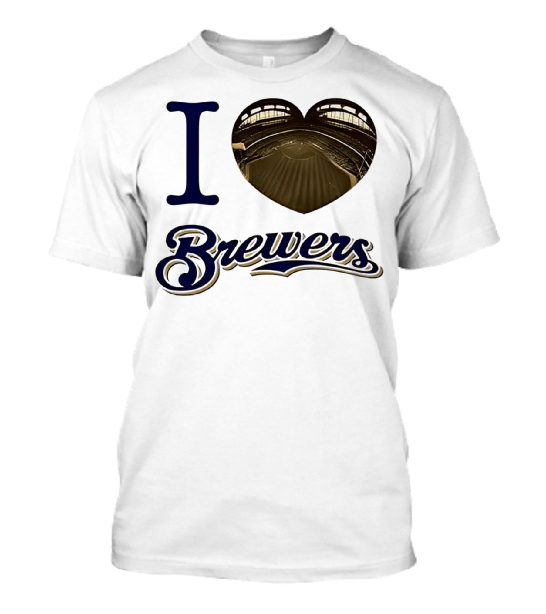 I Love Brewers Heart Stadium Milwaukee MLB T-Shirt