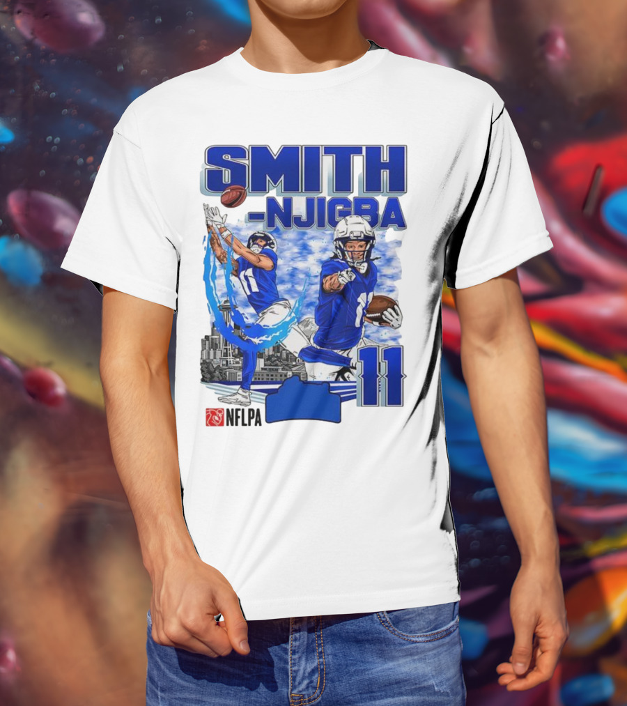 Seattle Seahawks Jaxon Smith-Njigba Skyline NFLPA 11 T-Shirt