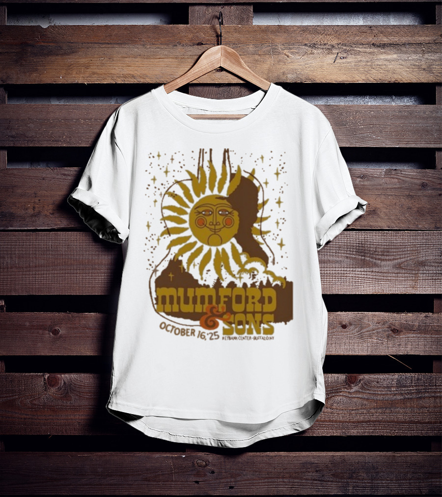 Mumford & Sons 2025 October 16 Pyramid Center Buffalo NY Sun Guitar T-Shirt