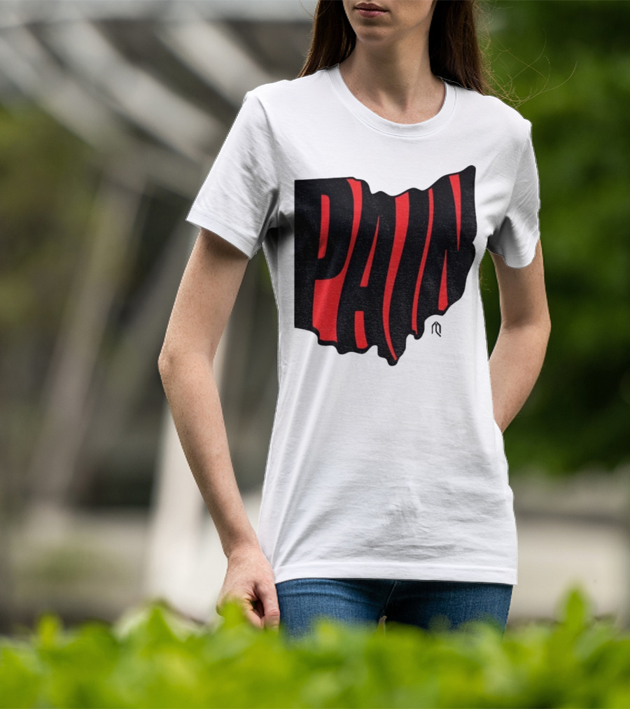 Ohio State Buckeyes Football Pain Map Design T-Shirt