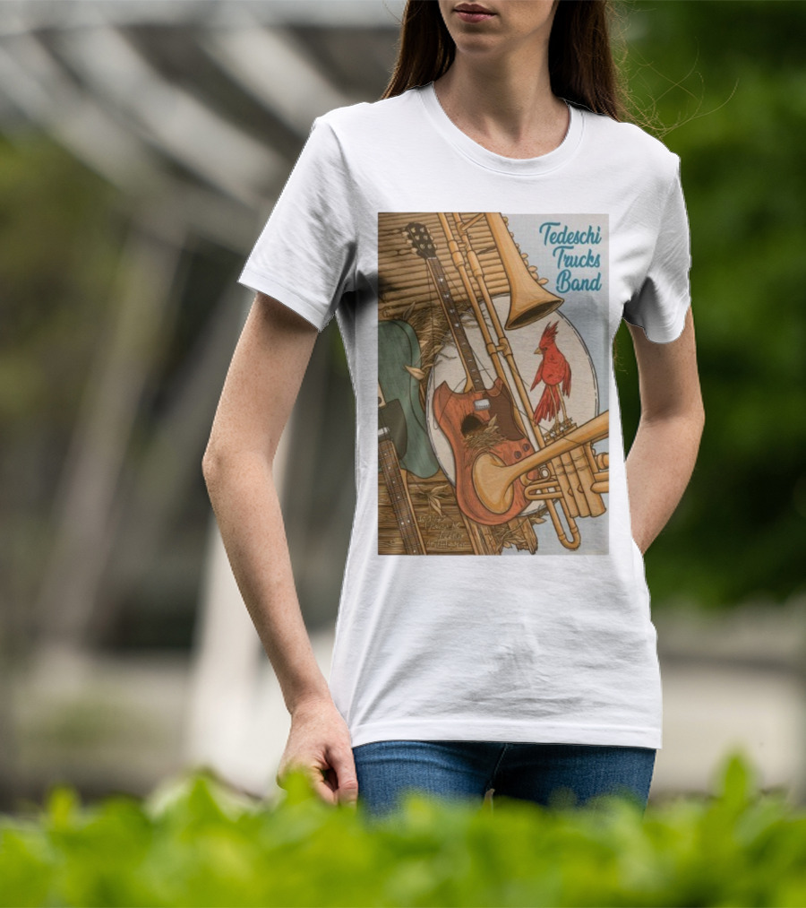 Tedeschi Trucks Band Red Hat Amphitheater October 17 2025 Cardinal Guitar Trombone T-Shirt