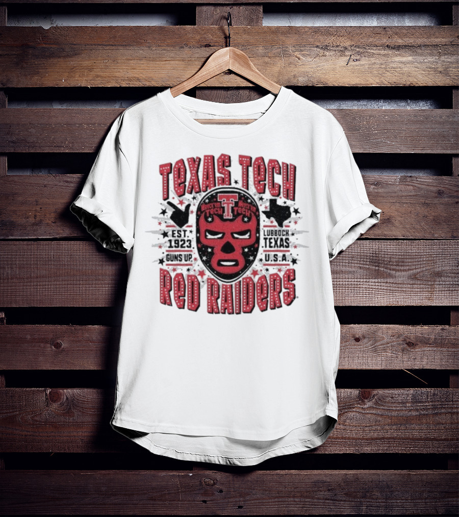 Texas Tech Red Raiders Lubbock Texas USA Luchador Mask Guns Up Est 1923 Iconic Symbol T-Shirt