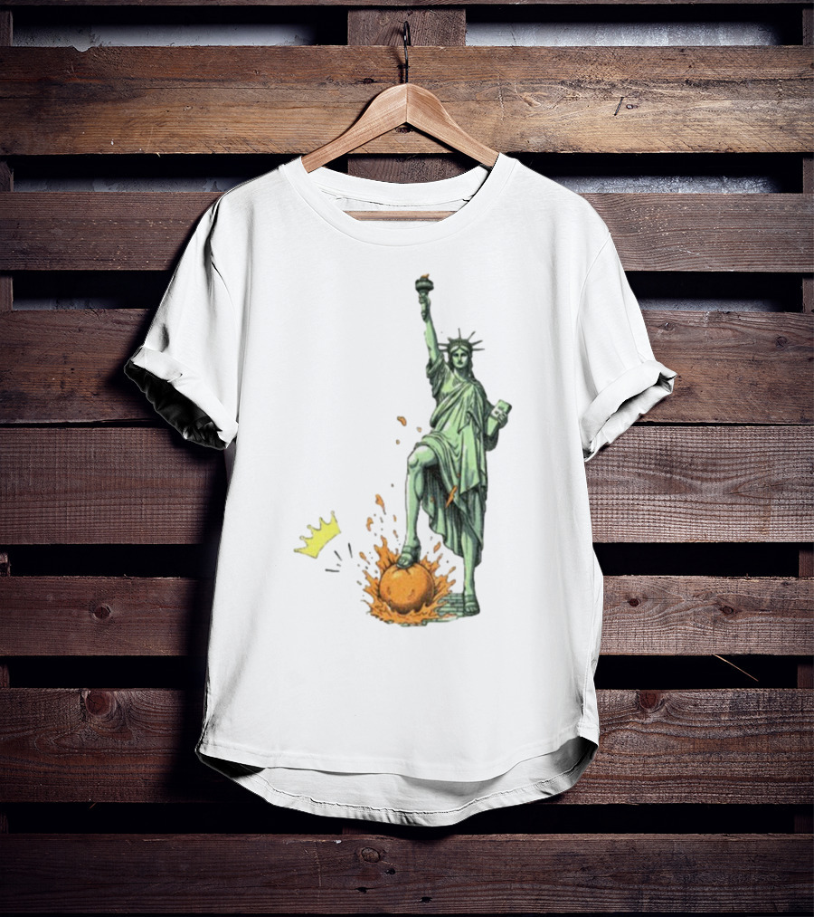 No Kings In America Statue Of Liberty Crown Orange Anti Trump Vintage T-Shirt