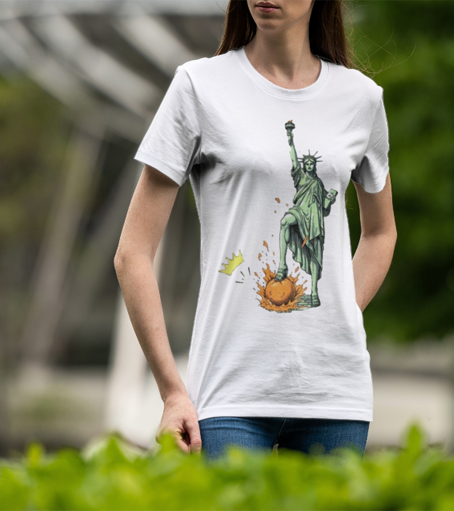No Kings In America Statue Of Liberty Crown Orange Anti Trump Vintage T-Shirt