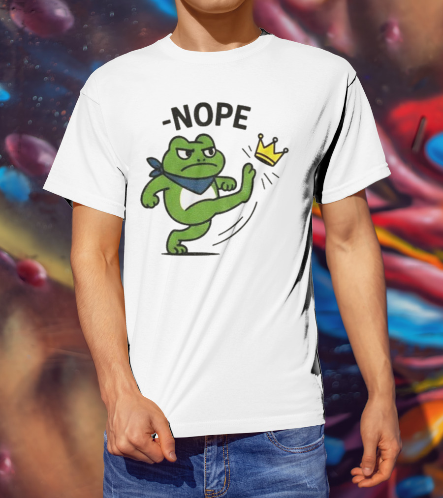 Portland Frog Nope Kicking Crown Political Meme T-Shirt