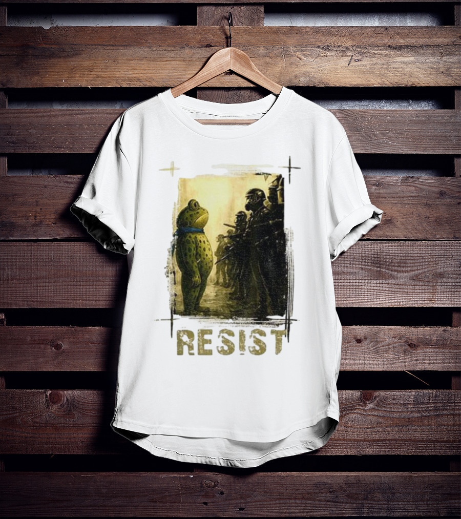Resist Portland Frog Protest Vintage Activist Police Confrontation T-Shirt