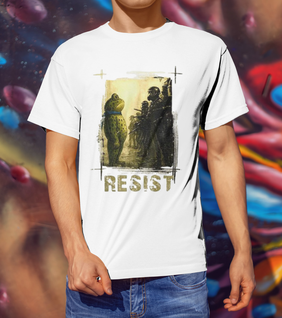 Resist Portland Frog Protest Vintage Activist Police Confrontation T-Shirt