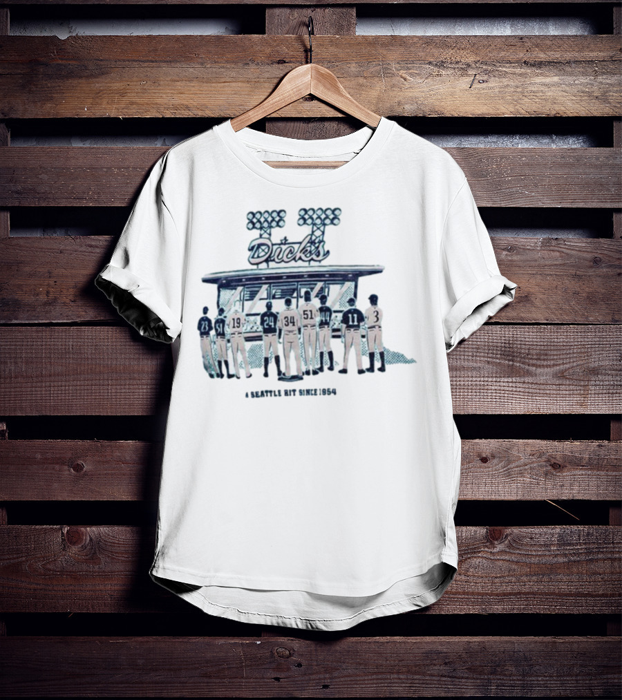 Dick's Seattle Hit Since 1954 Baseball Team Lineup Retro Scene T-Shirt