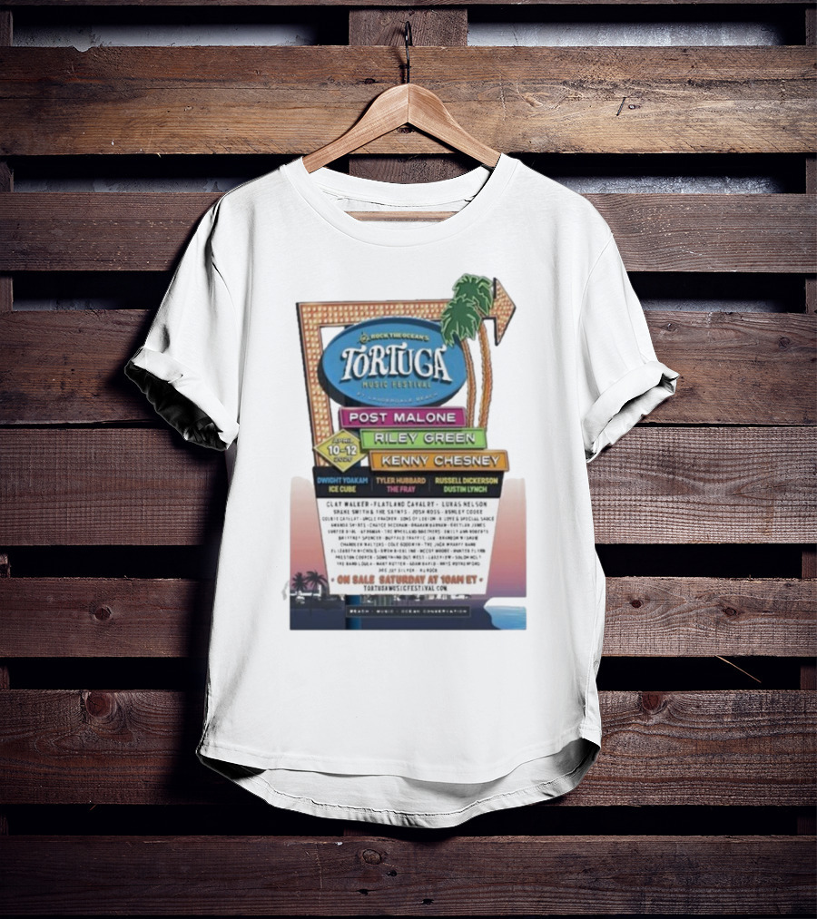 Rock The Ocean’s Tortuga Music Festival April 10 12 2026 Ft Lauderdale Beach Post Malone Riley Green Kenny Chesney T-Shirt