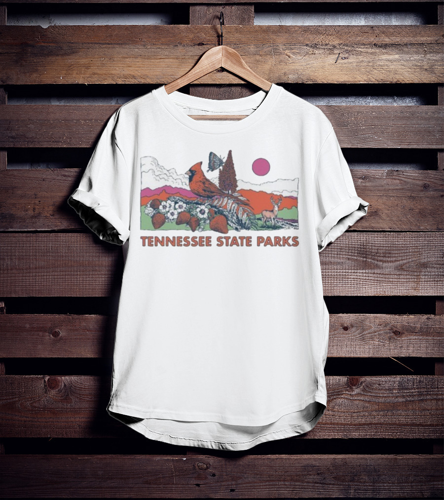 Tennessee State Parks Cardinal Strawberry Sumac Nature Scene T-Shirt