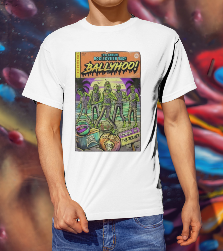 18th Annual Hoolloween Bash Ballyhoo October 17 2025 The Recher Towson MD Palm Trees Zombies T-Shirt