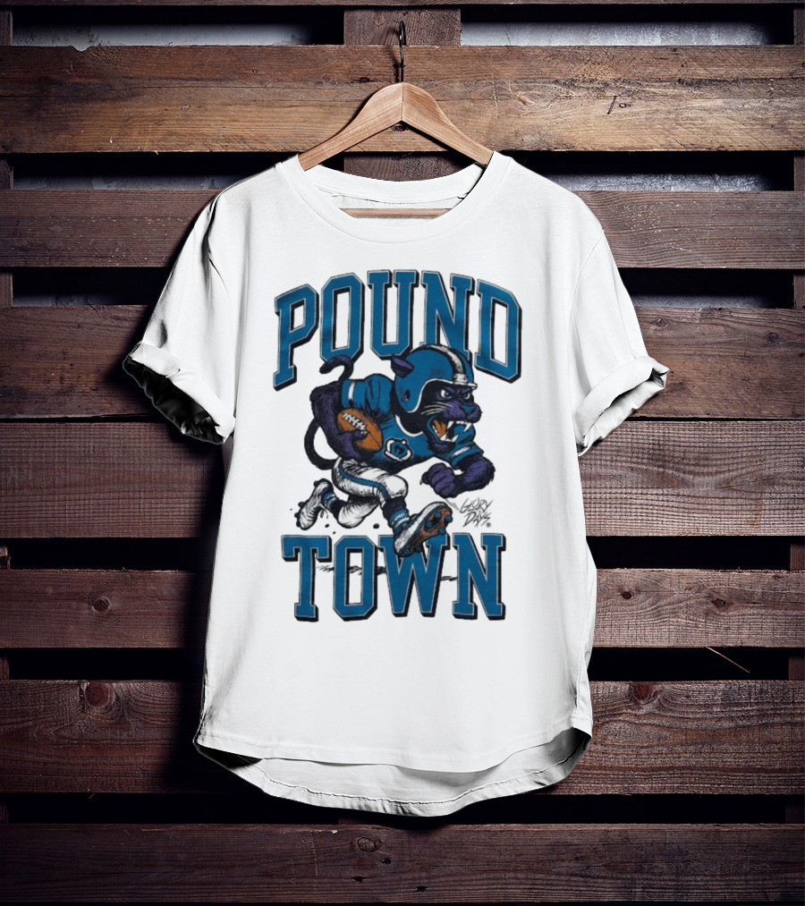 Carolina Panthers Pound Town Running Mascot Glory Days T-Shirt