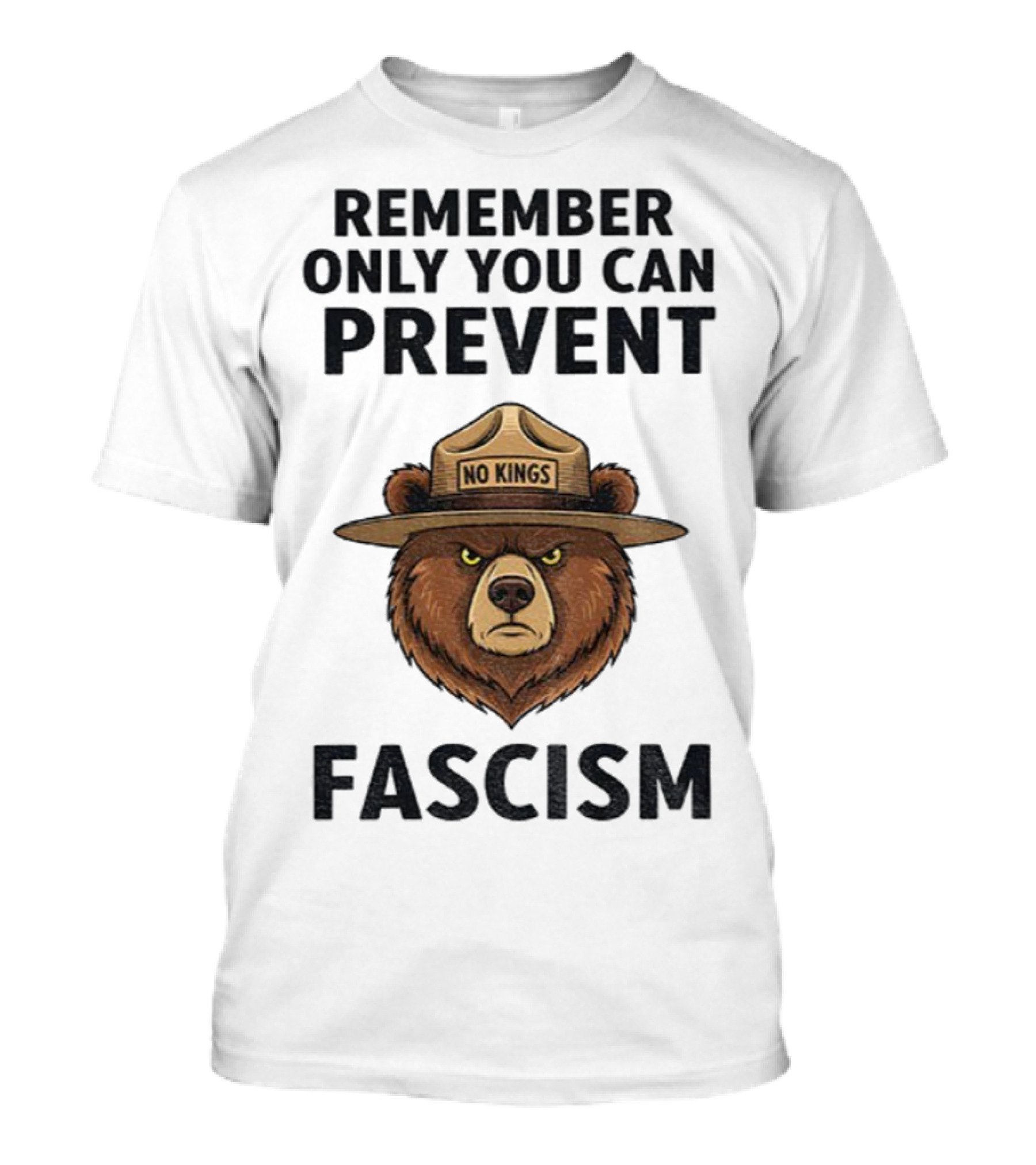 Remember Only You Can Prevent Fascism No Kings Bear T-Shirt