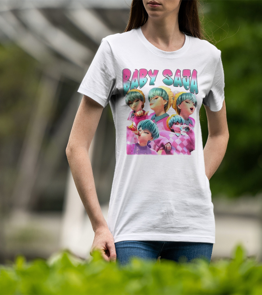 Baby Saja Drinking Soda Cool Anime Character Theme T-Shirt