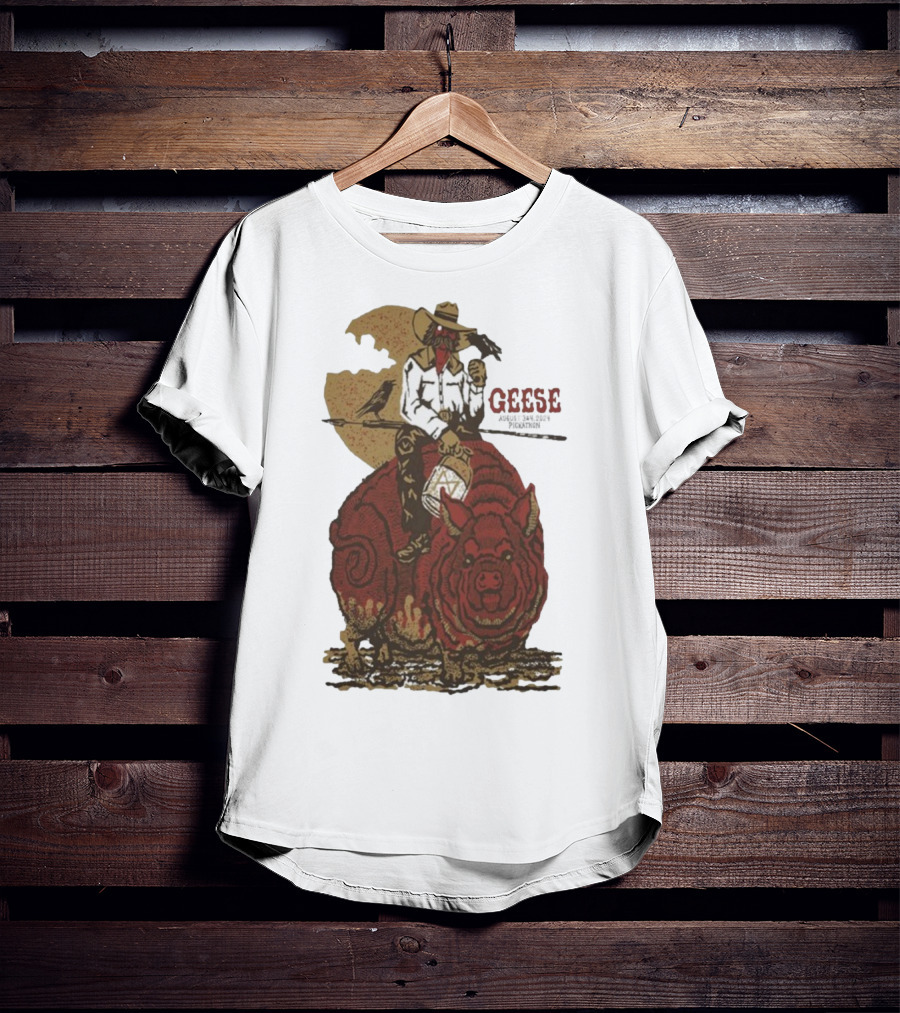 Geese World Live Show 2025-2026 Tour Cowboy Western Pig-Rider Vintage Style T-Shirt