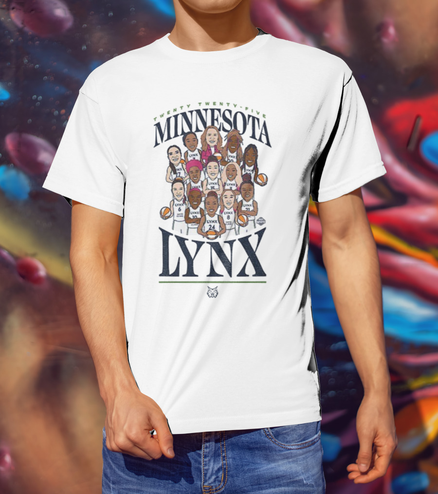 Minnesota Lynx Roster Caricature Twenty Twenty-Five Basketball Team T-Shirt
