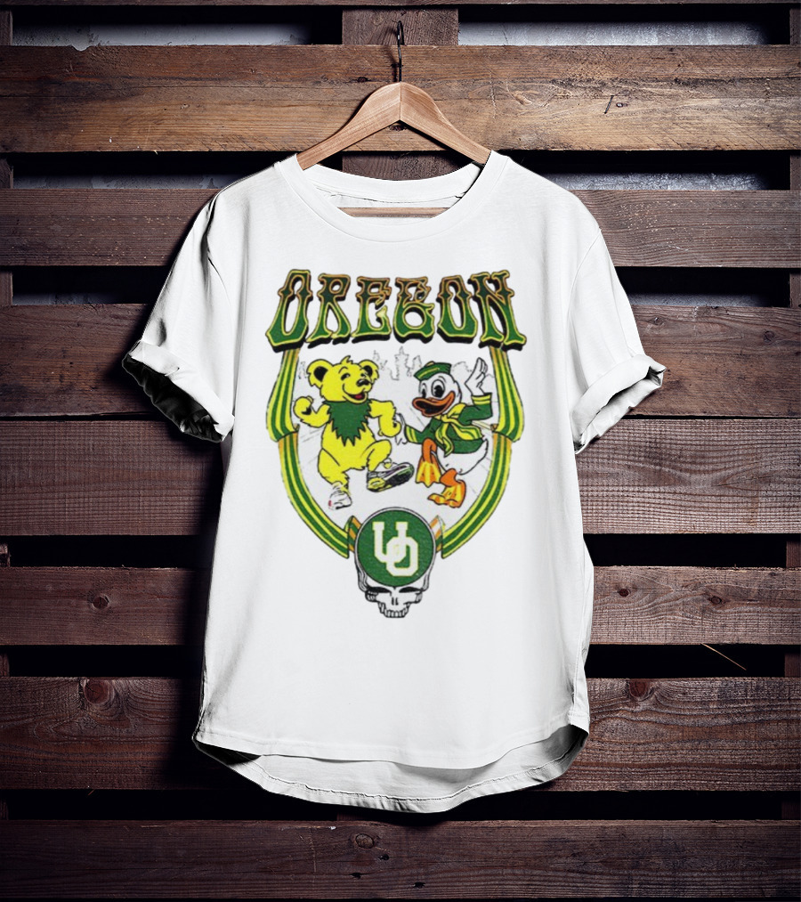 Oregon Ducks Grateful Dead Dancing Bear X Donald Duck Collaboration T-Shirt