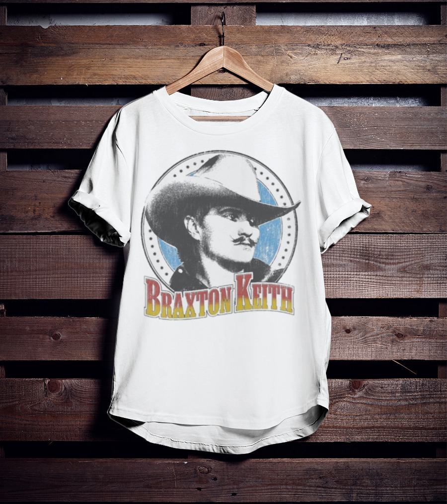 Braxton Keith Western Cowboy Style Headshot Retro Design T-Shirt
