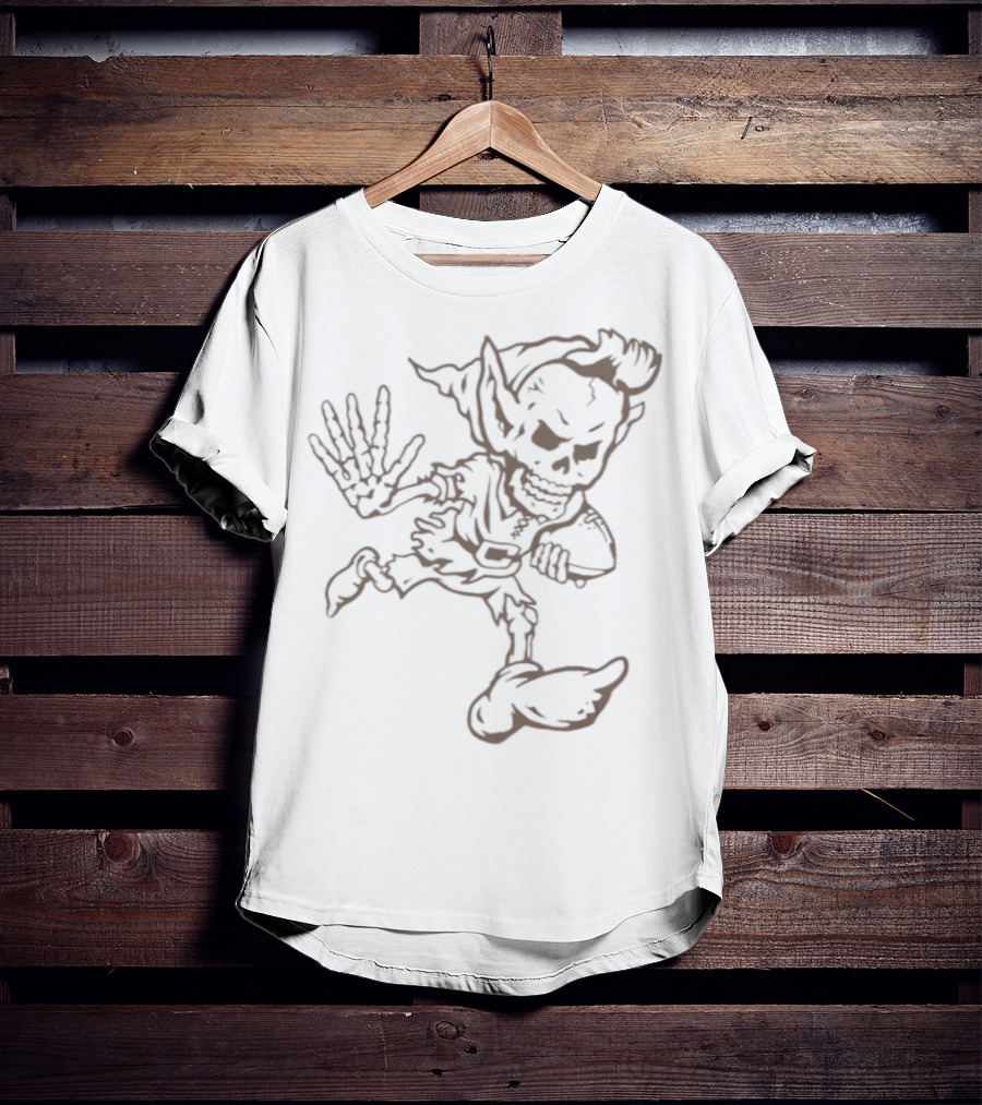 Cleveland Football Brownie Skeleton Illustration T-Shirt
