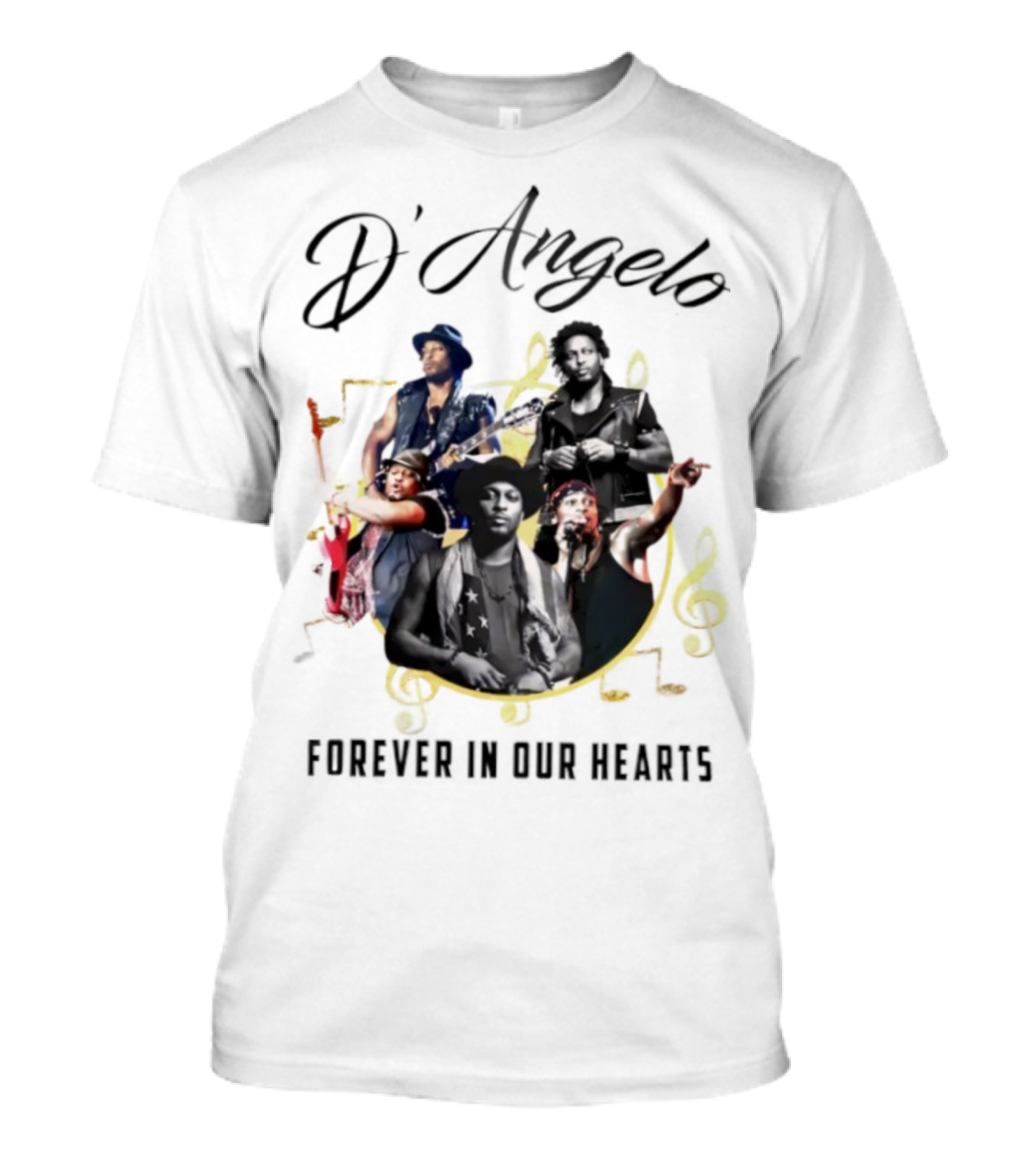 D’Angelo Forever In Our Hearts Music Legends Montage 2025 T-Shirt