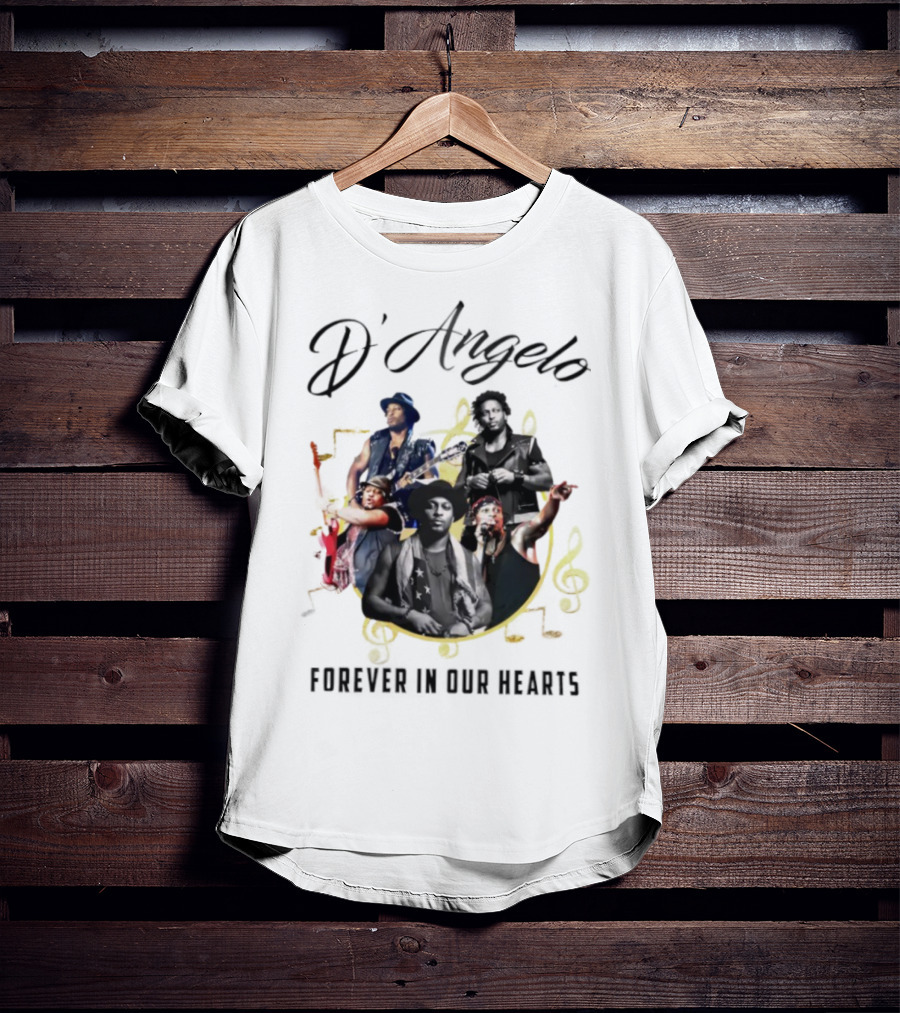 D’Angelo Forever In Our Hearts Music Legends Montage 2025 T-Shirt