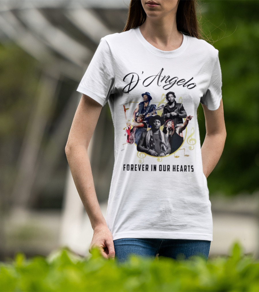 D’Angelo Forever In Our Hearts Music Legends Montage 2025 T-Shirt