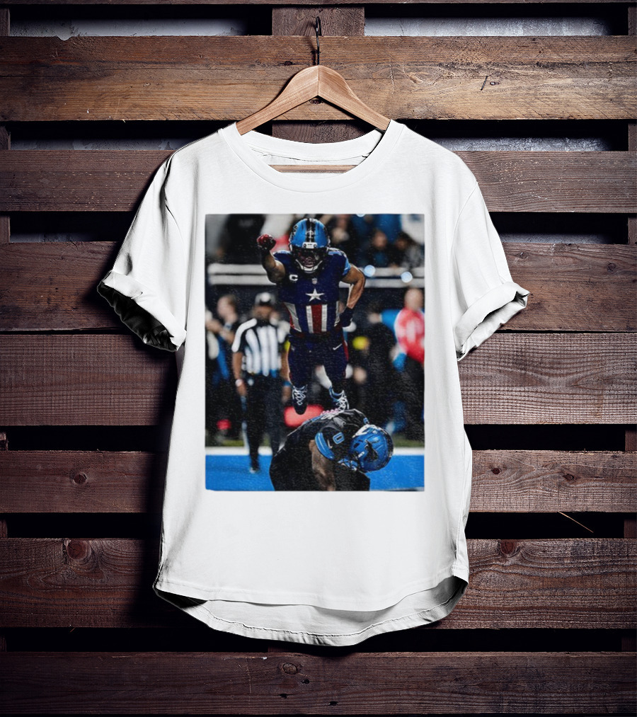 Detroit Lions Amon Ra St Brown Jahmyr Gibbs Captain America Spider-Man NFL Football T-Shirt