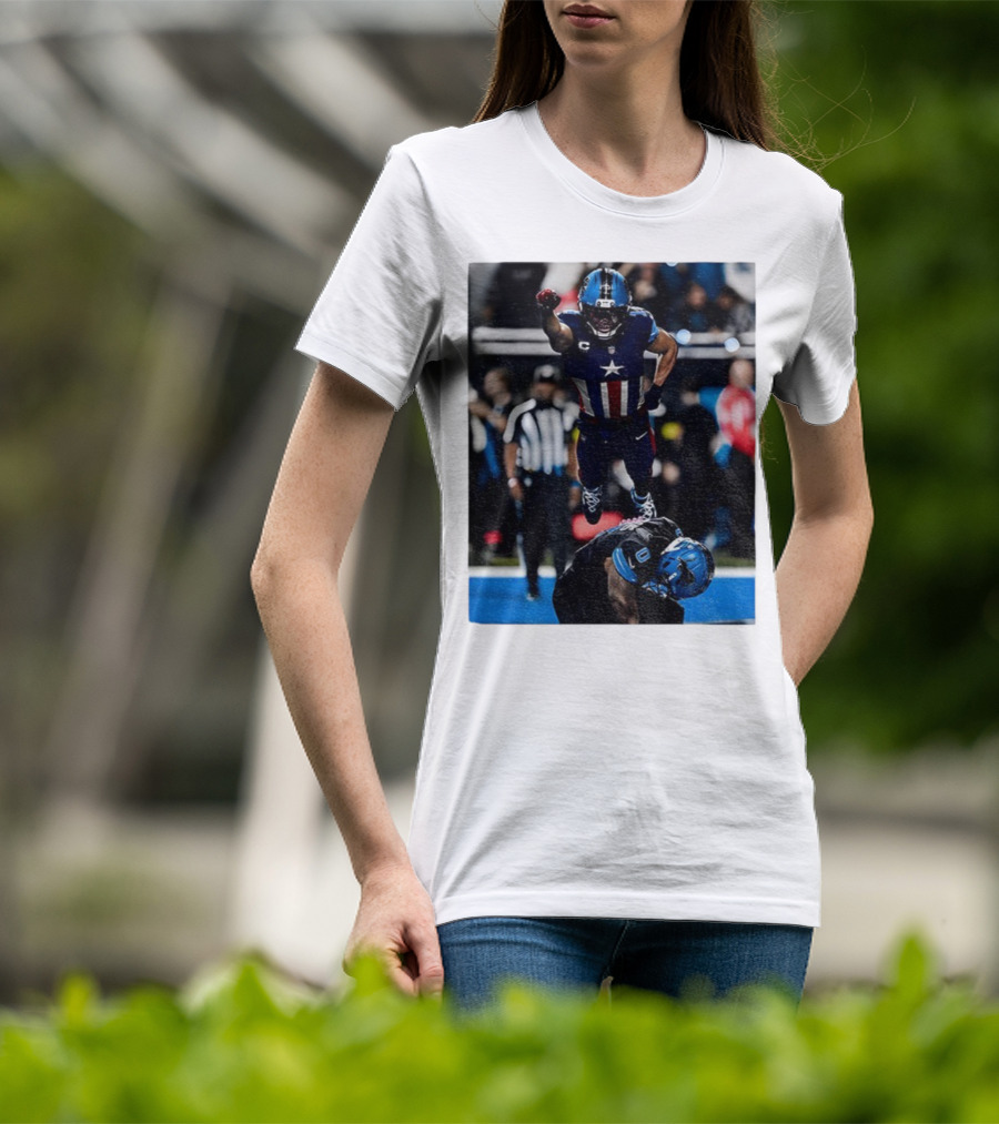 Detroit Lions Amon Ra St Brown Jahmyr Gibbs Captain America Spider-Man NFL Football T-Shirt
