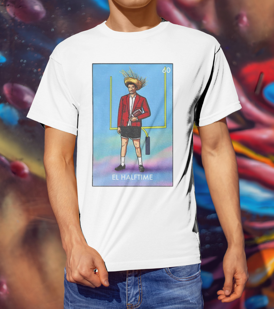 El Halftime 60 Puerto Rico Bad Bunny Football Outfit Hat T-Shirt