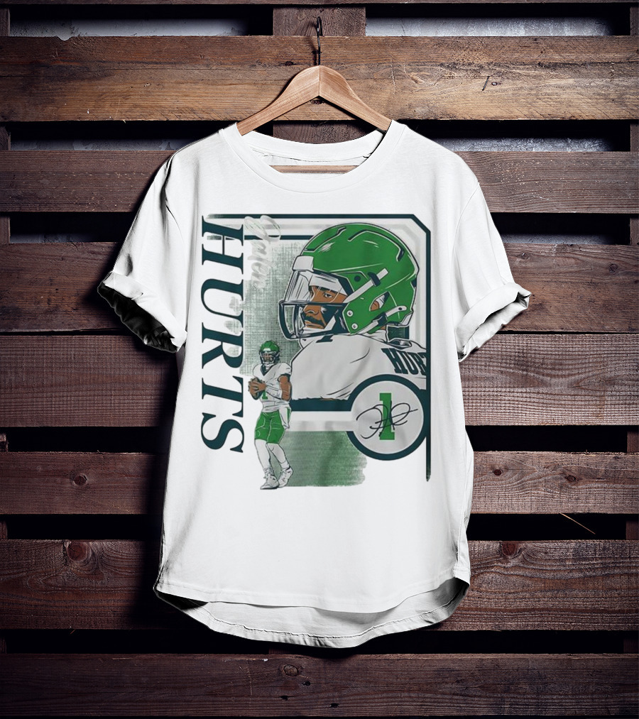 Jalen Hurts Philadelphia Eagles Football Collage Frame Signature HURTS 1 T-Shirt