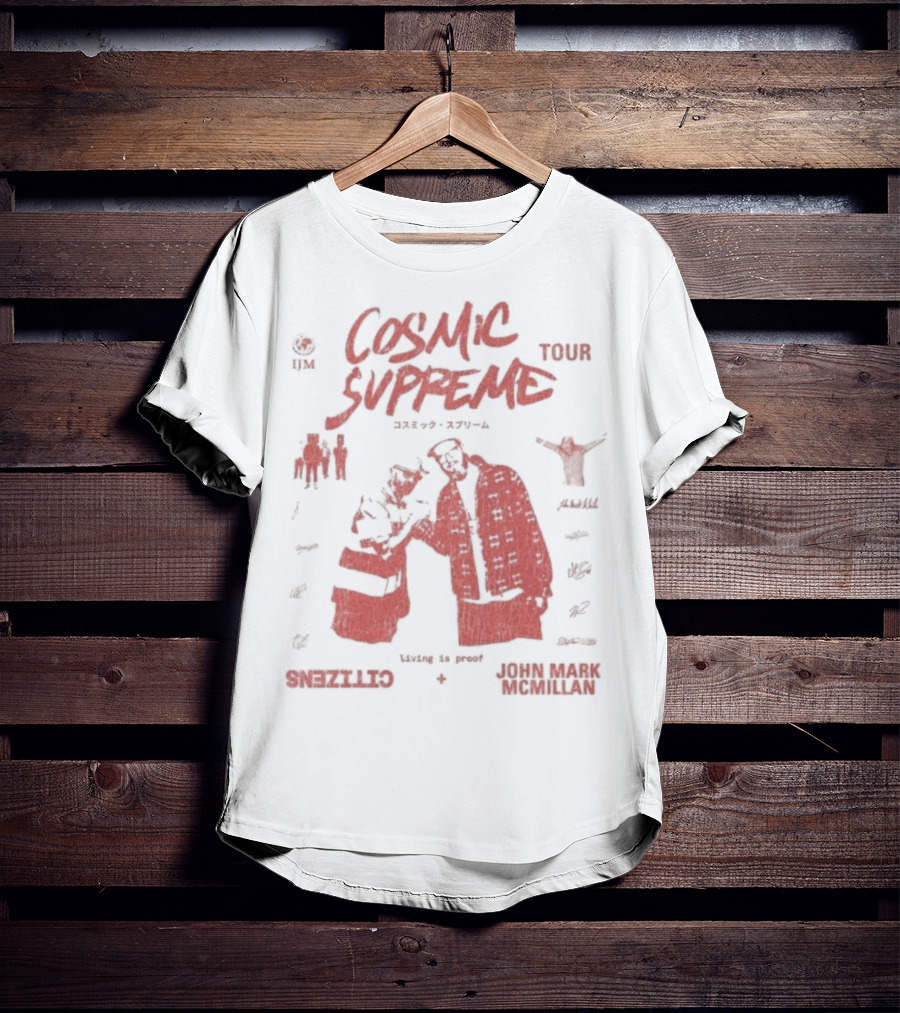 Cosmic Supreme Tour 2025 Living Is Proof John Mark Paparazzi Astro Wave T-Shirt
