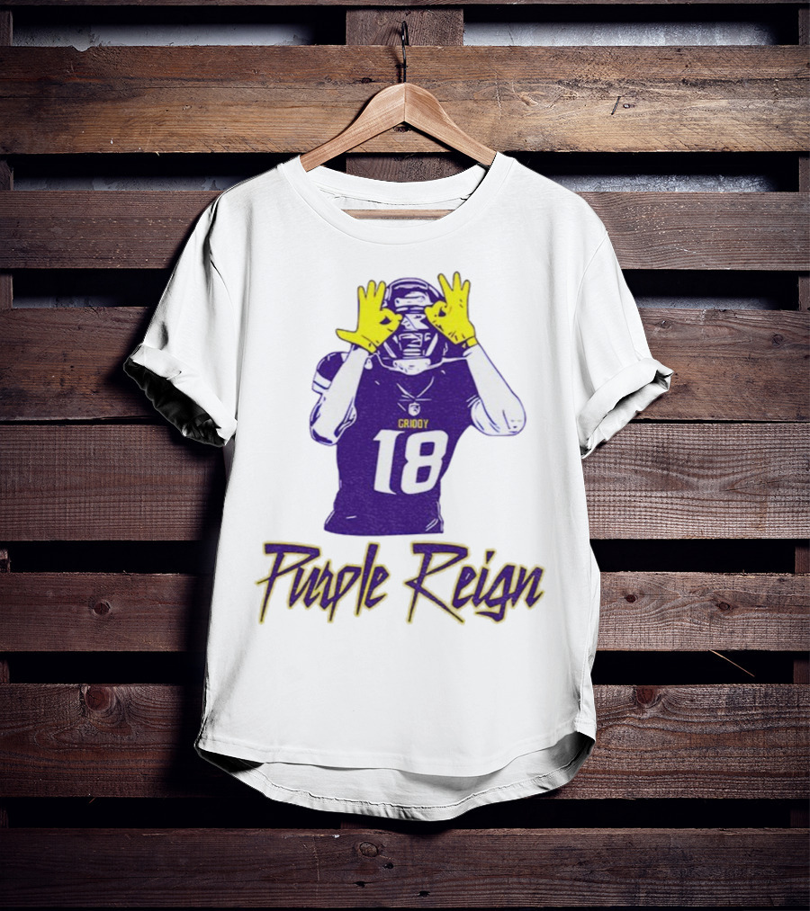 Justin Jefferson Griddy Purple Reign Minnesota Vikings Football 18 T-Shirt